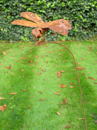 Rusty Metal Garden Dragonfly Stake