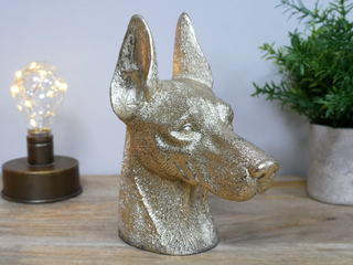 Gold Doberman Dog Head