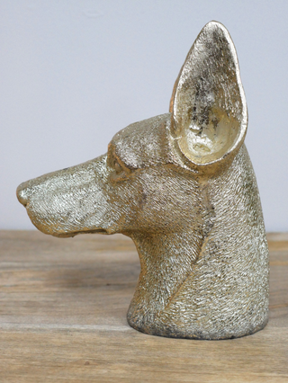 Gold Doberman Dog Head
