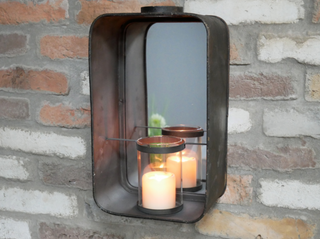 Industrial Mirror & Candle Holder
