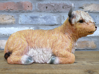 Resin Highland Cow Garden Ornament