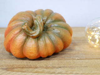 Orange & Green Resin Pumpkin Ornament