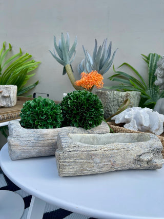 Log Textured Earthy Planter