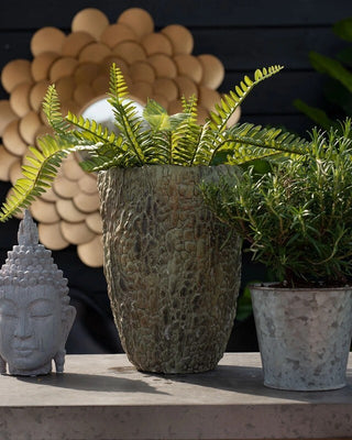 Unusual Log Textured Earthy Planter Vase
