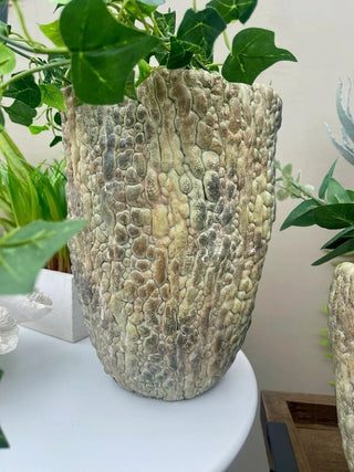 Unusual Log Textured Earthy Planter Vase