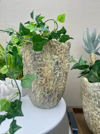 Unusual Log Textured Earthy Planter Vase