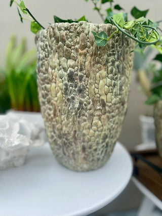 Unusual Log Textured Earthy Planter Vase