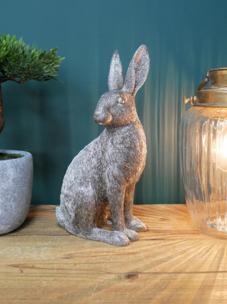 Silver Resin Hare Ornament