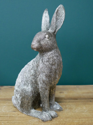 Silver Resin Hare Ornament
