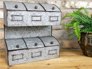 Rustic Metal Mini Storage Cabinet