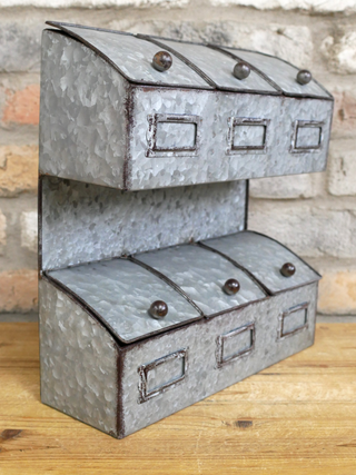 Rustic Metal Mini Storage Cabinet