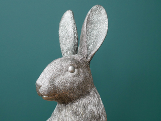 Large Silver Rabbit Ornament