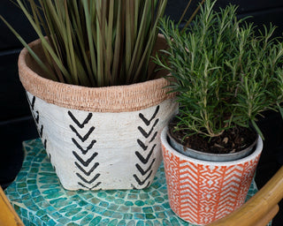 Antique Style Terracotta Ceramic Herb Plant Pots