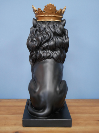 Sitting Lion with Gold Crown Ornament