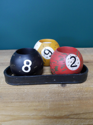 Pool Ball Candle Holder