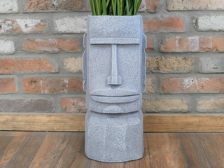Easter Island Head Planter Stone Moai Bust