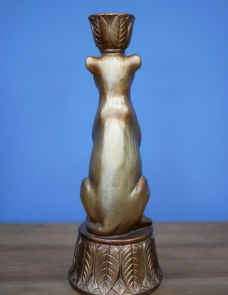 Gold Leopard Candle Stick Holder