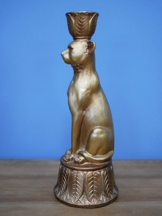 Gold Leopard Candle Stick Holder
