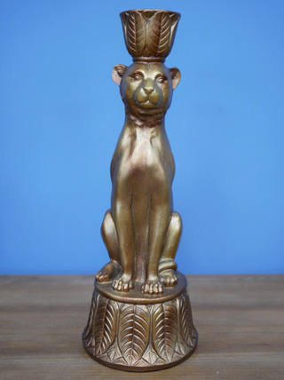 Gold Leopard Candle Stick Holder