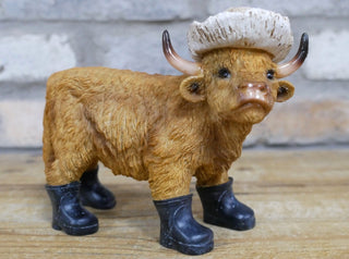Resin Highland Cow Bull Garden Ornament
