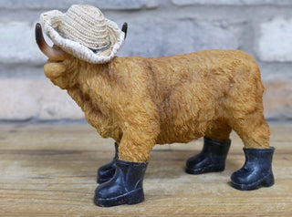 Resin Highland Cow Bull Garden Ornament