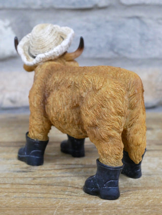 Resin Highland Cow Bull Garden Ornament