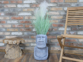 Easter Island Head Planter Stone Moai Face Bust
