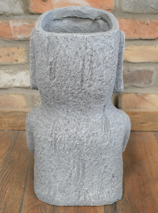 Easter Island Head Planter Stone Moai Face Bust