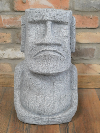 Easter Island Head Planter Stone Moai Face Bust