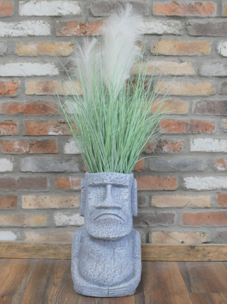 Easter Island Head Planter Stone Moai Face Bust
