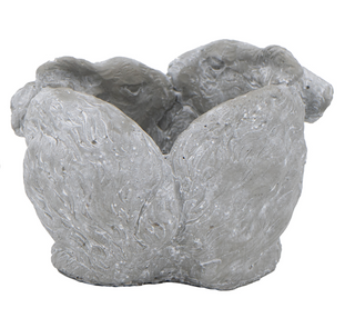 Rustic Stone Bunny Rabbit Design Planters