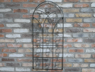 Arched Metal Wall Candle Holder – Multi Glass Tealight Display for Home & Garden