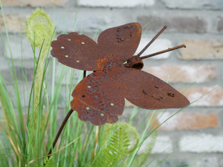 Rusty Metal Butterfly Garden Stake
