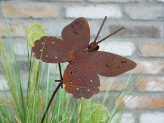 Rusty Metal Butterfly Garden Stake