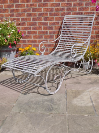Antiqued Metal Garden Bench