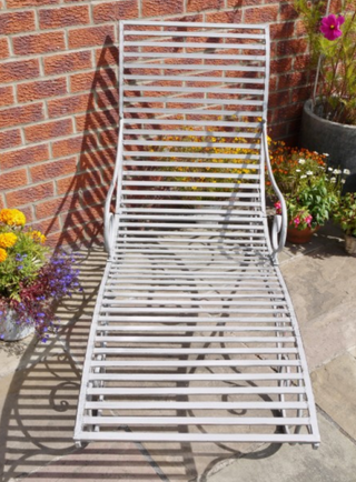 Antiqued Metal Garden Bench