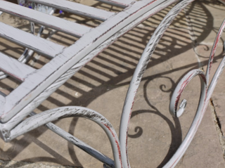 Antiqued Metal Garden Bench