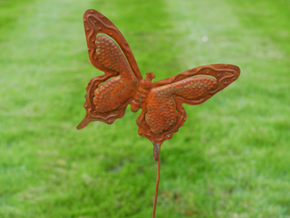 Rusty Metal Butterfly Garden Stake