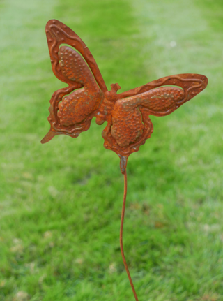 Rusty Metal Butterfly Garden Stake