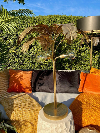 70s Style Gold Palm Tree LED Table Lamp