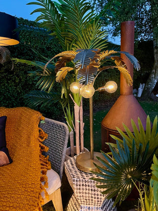 70s Style Gold Palm Tree LED Table Lamp