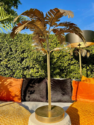 70s Style Gold Palm Tree LED Table Lamp