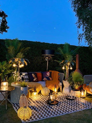 70s Style Gold Palm Tree LED Table Lamp