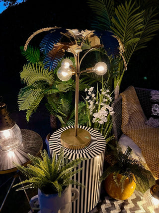 70s Style Gold Palm Tree LED Table Lamp