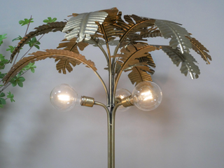 70s Style Gold Palm Tree LED Table Lamp