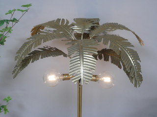 70s Style Gold Palm Tree LED Table Lamp