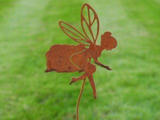 Rusty Metal Fairy Garden Stake