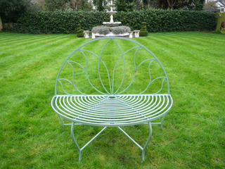 Aqua Metal Garden Bench