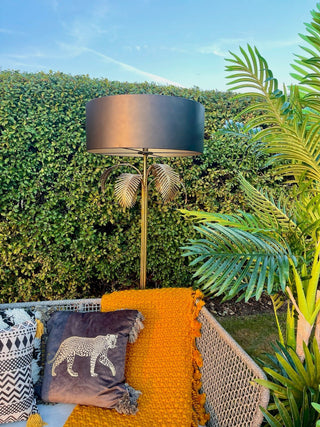 Vintage Style 70s Gold Palm Tree Floor Lamp