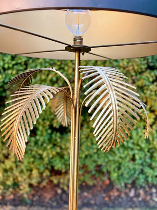Vintage 70s Gold Palm Tree Floor Lamp